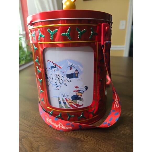 Disney Parks 2022 Holiday Christmas Mickey & Friends Musical Tin Popcorn Bucket - Picture 4 of 16